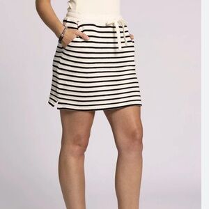 NWT Splendid Striped Black and Cream Women's Skirt French terry size small